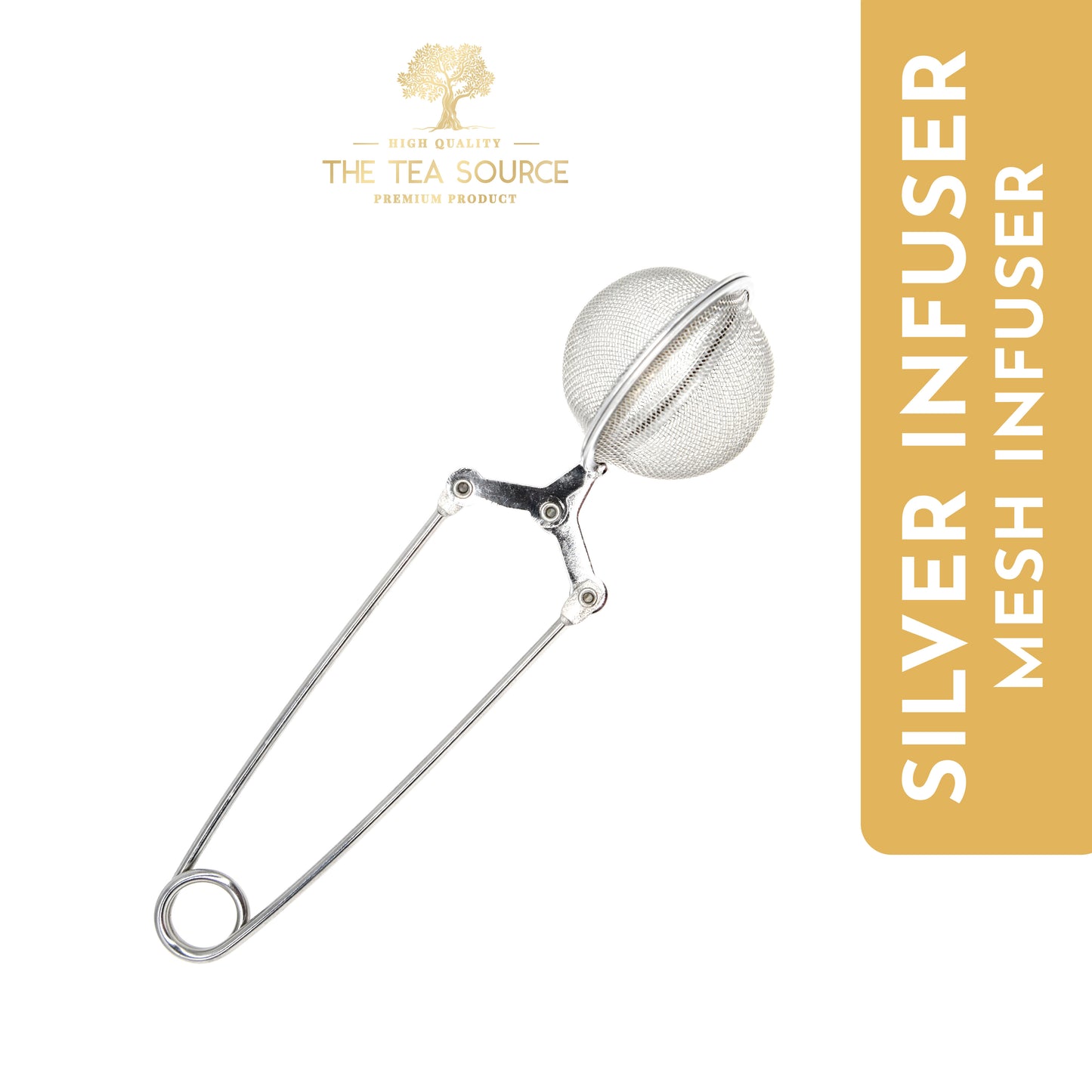 Silver Tea Infuser with Handle | Mesh Type | 304 Stainless Steel